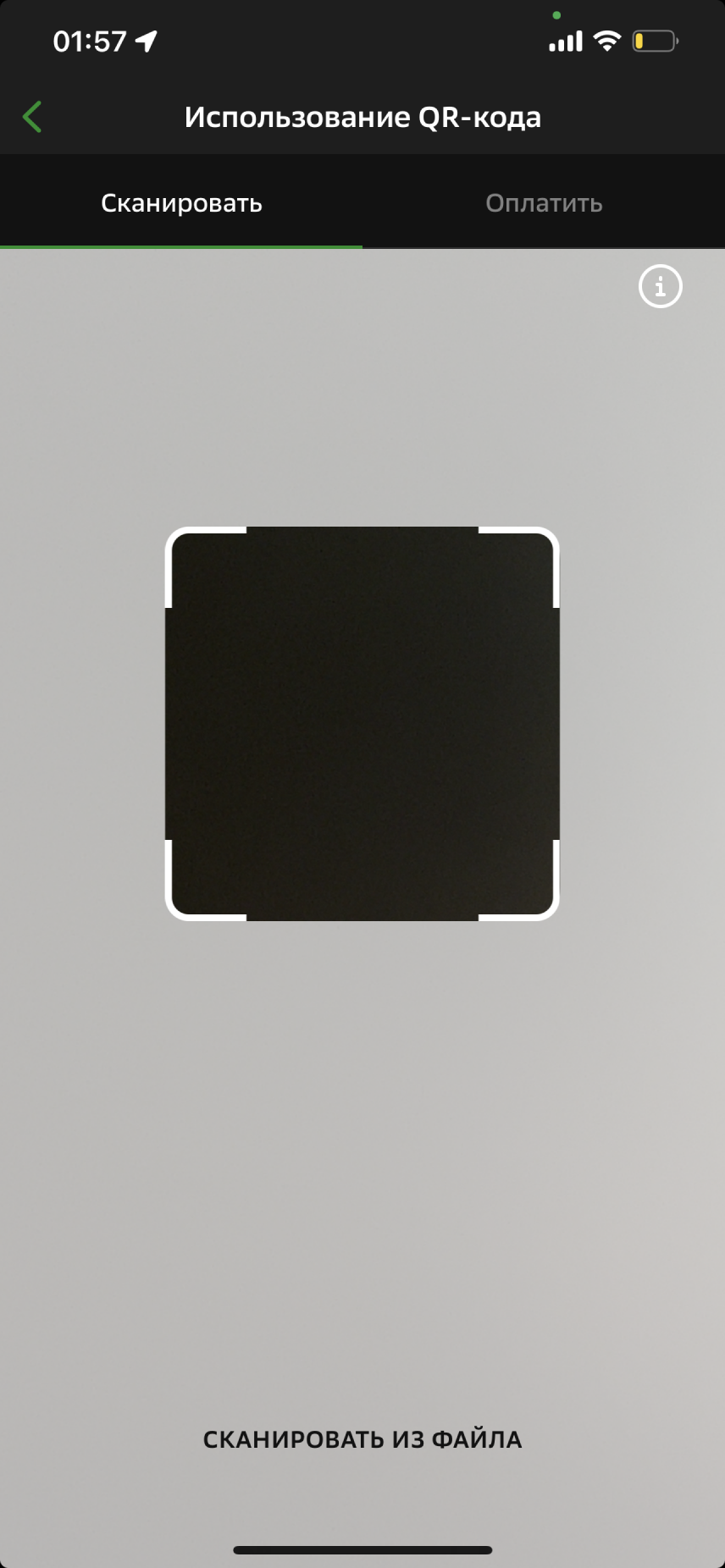 Титова Ангелина: экран QR-сканирования