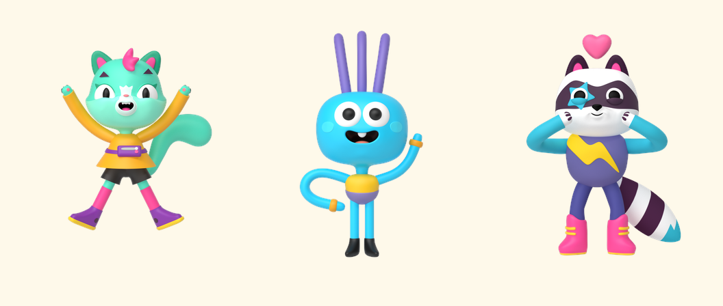 Три 3D-маскота Skysmart