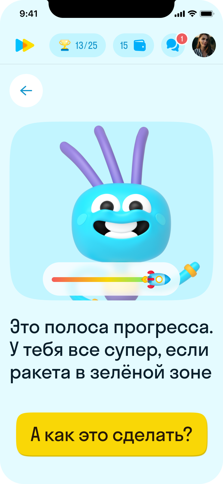 Мобильная версия страницы прогресса